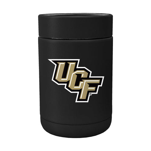 Central Florida Powder Coat Flipside Coolie drinkware with logo branding, featuring a colorful design and insulated material.