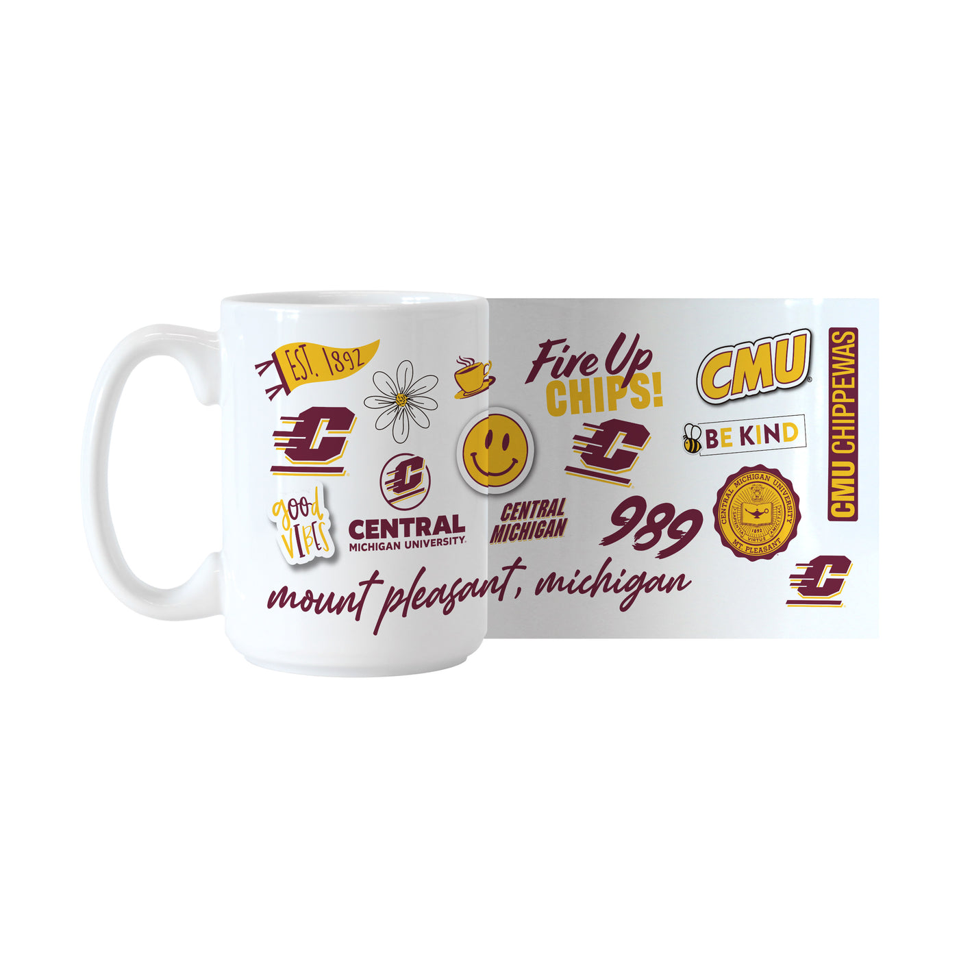 Central Michigan 15oz Native Sublimated Mug