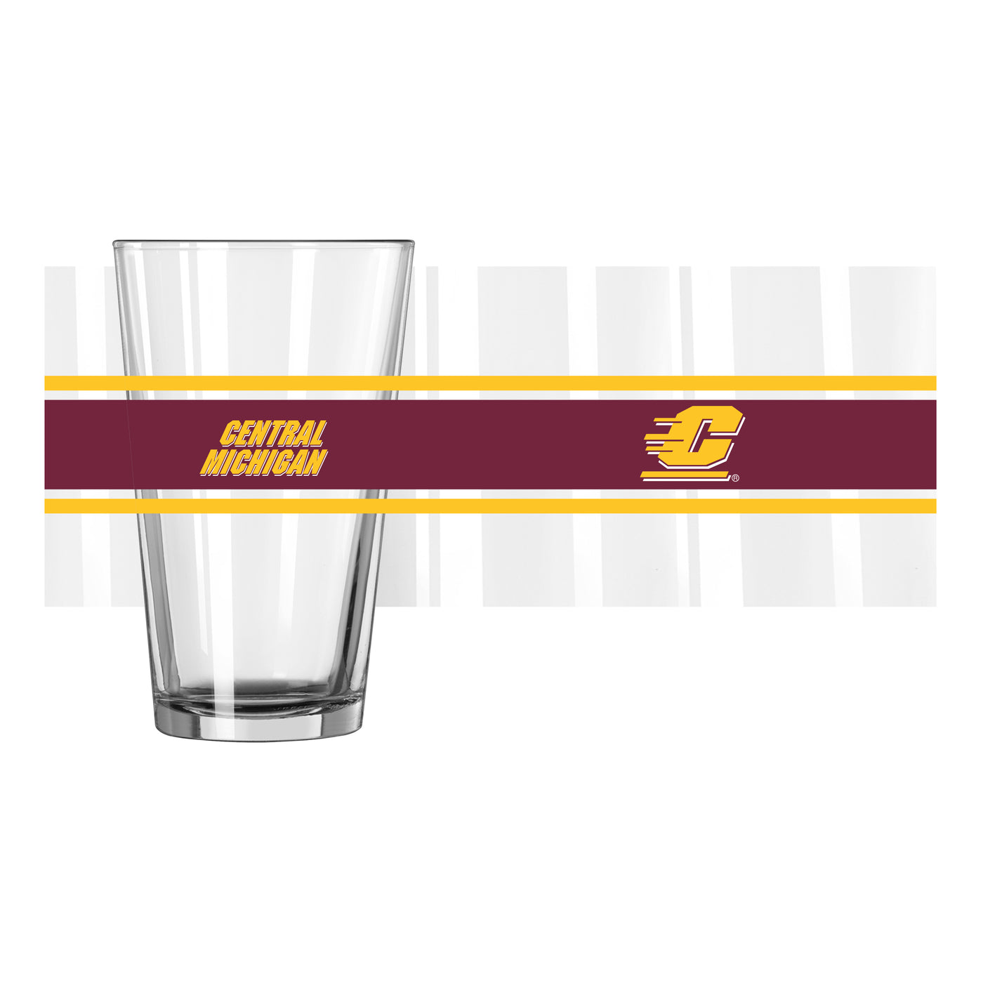 Central Michigan 16oz Stripe Pint Glass
