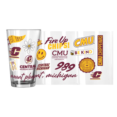 Central Michigan 16oz Native Pint Glass