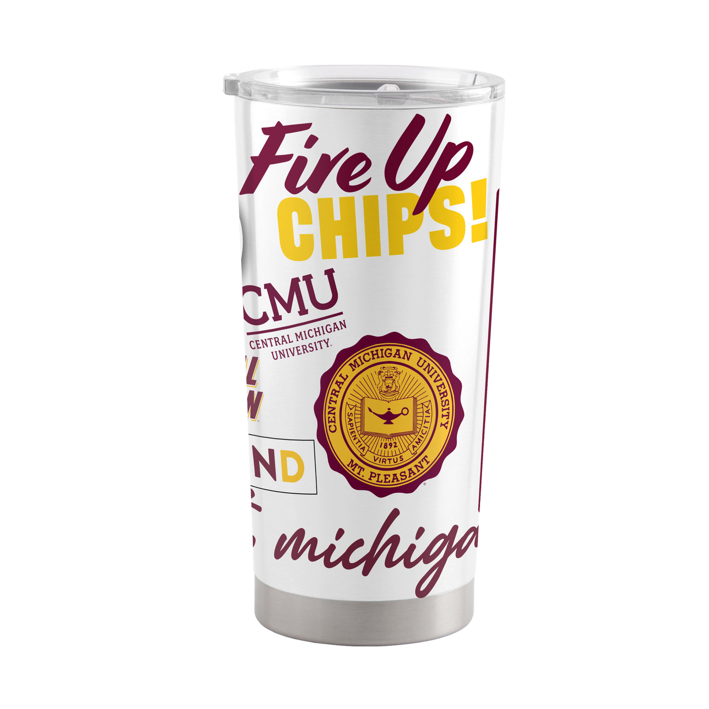 Central Michigan 20oz Native Stainless Tumbler