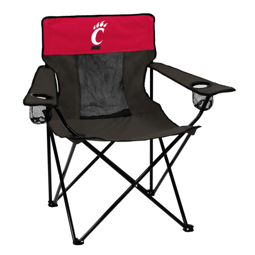 Cincinnati Elite Chair by Logo Brands, a stylish and comfortable furniture piece with a padded seat and backrest.