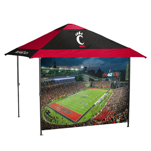 Cincinnati 12x12 pagoda canopy shelter by Logo Brands with durable fabric roof and sturdy metal frame, ideal for outdoor events