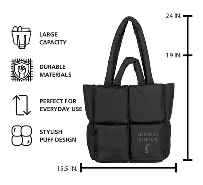 Cincinnati Black Puff Tote