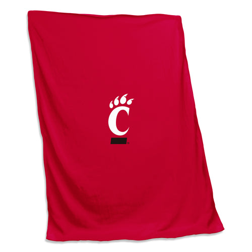 Cincinnati Screened sweatshirt blanket by Logo Brands featuring team logo and sporty design, ideal for staying warm and showing team spirit.