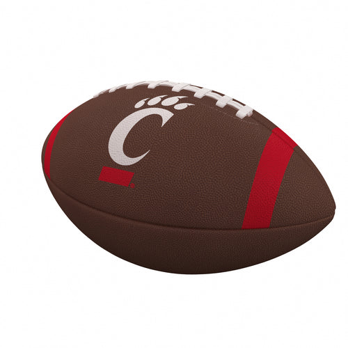 Official Cincinnati Team Stripe composite football by Logo Brands, shown in recreation size with team colors and stripe design.