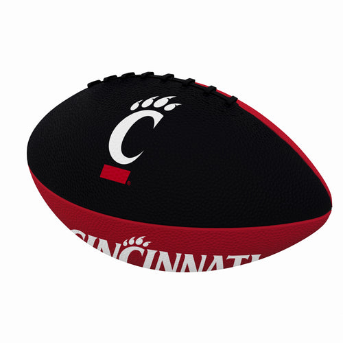 Junior size Cincinnati Pinwheel Rubber Football by Logo Brands, featuring bright colors and a textured surface for recreational play.