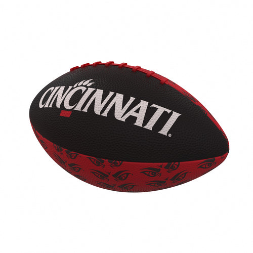 Cincinnati Repeating Mini-Size Rubber Football by Logo Brands, recreation football with Cincinnati logo and colorful design.