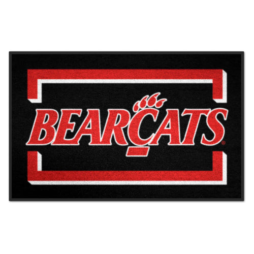 University of Cincinnati logo mat featuring vibrant team colors and mascot design, perfect for sports fans and game day decor.
