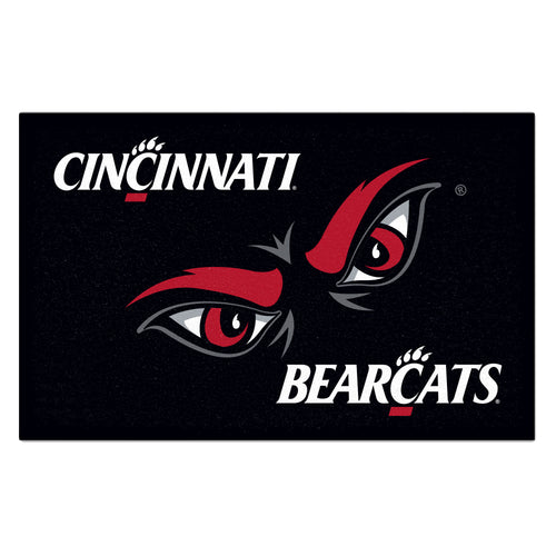 Cincinnati Starter Eyes Mat by Logo Brands, 19x30 inch sports-themed mat with Cincinnati logo design, ideal for game rooms and sports fans