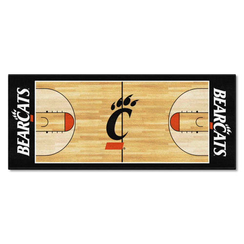 University of Cincinnati NCAA basketball runner mat by Logo Brands, featuring team logo and vibrant colors for sports fans.