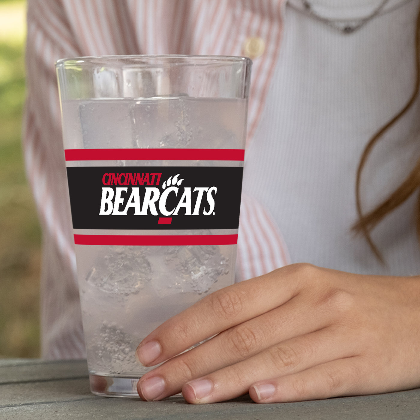 Cincinnati 16oz Stripe Pint Glass - Logo Brands