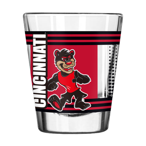 Cincinnati 2oz Hero Shot Glass from Logo Brands, clear drinkware with team logo, ideal for sports fans or collection.