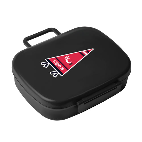 Cincinnati Travel Pennant Lunch Box cooler by Logo Brands, featuring team pennant design and insulated interior for food storage.