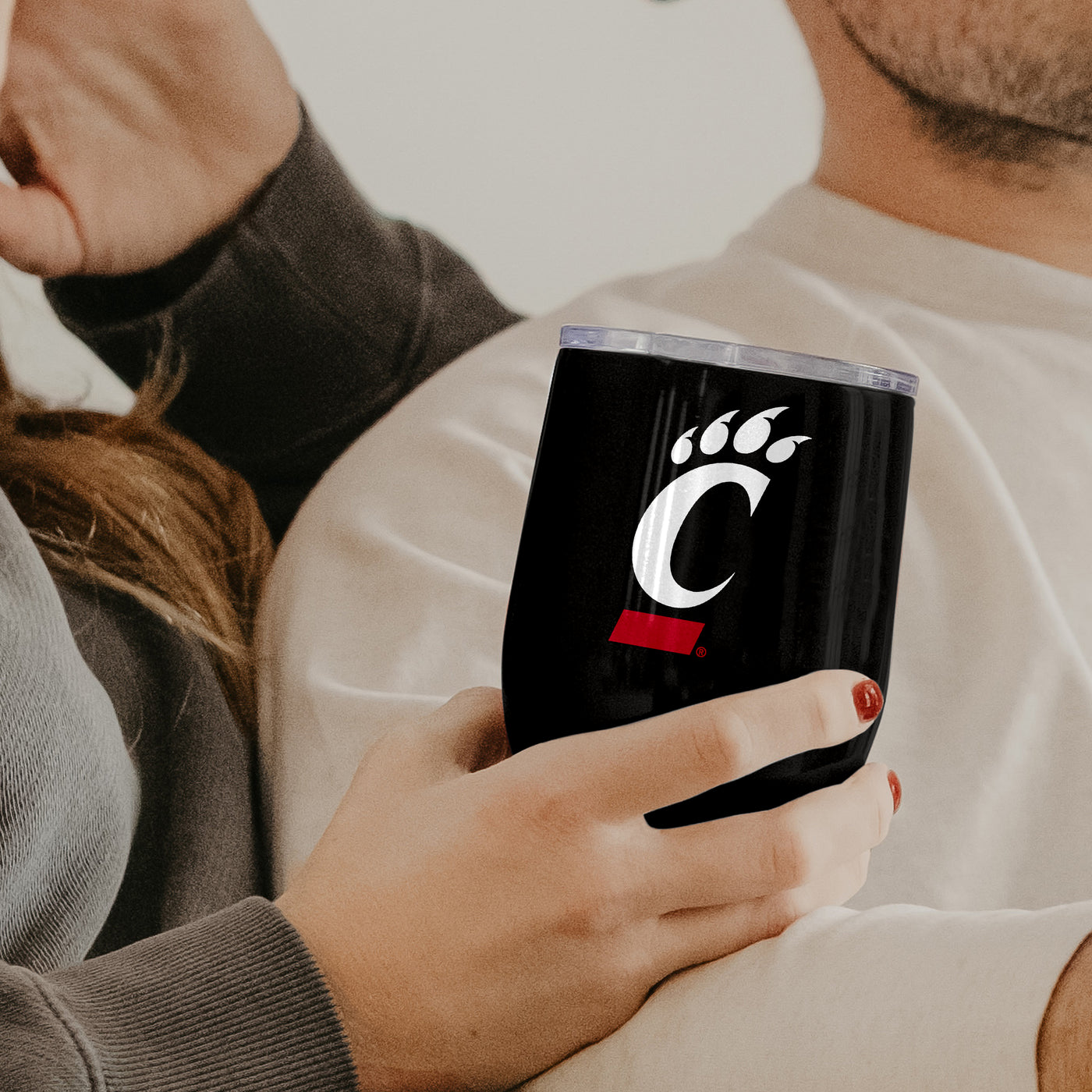 Cincinnati 16oz Gameday Stainless Curved Beverage