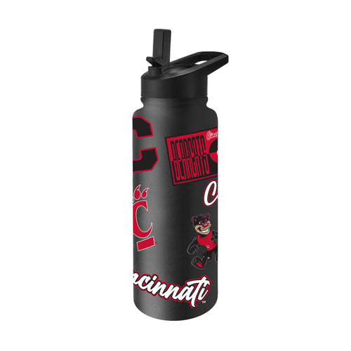 Cincinnati 34oz Dreamweave Quencher Bottle by Logo Brands, clear drinkware with Cincinnati logo and large capacity for hydration