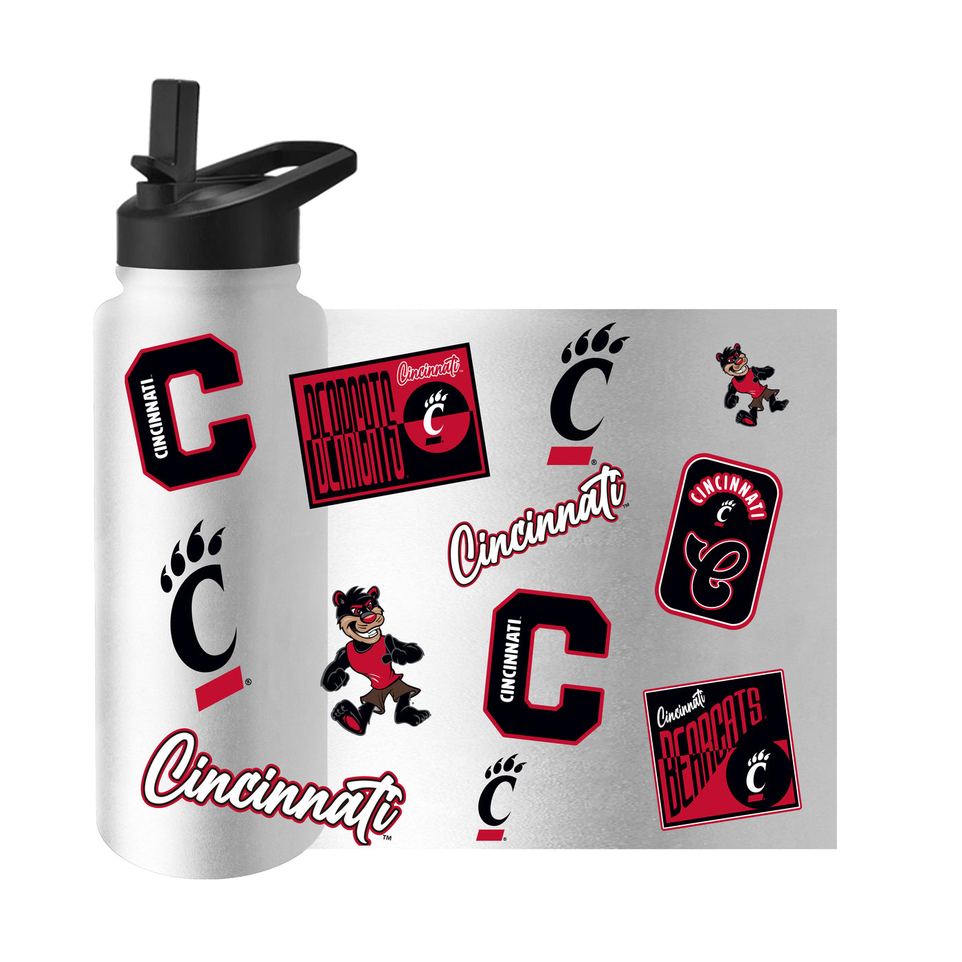 Cincinnati 34oz White Dreamweave Quencher Bottle