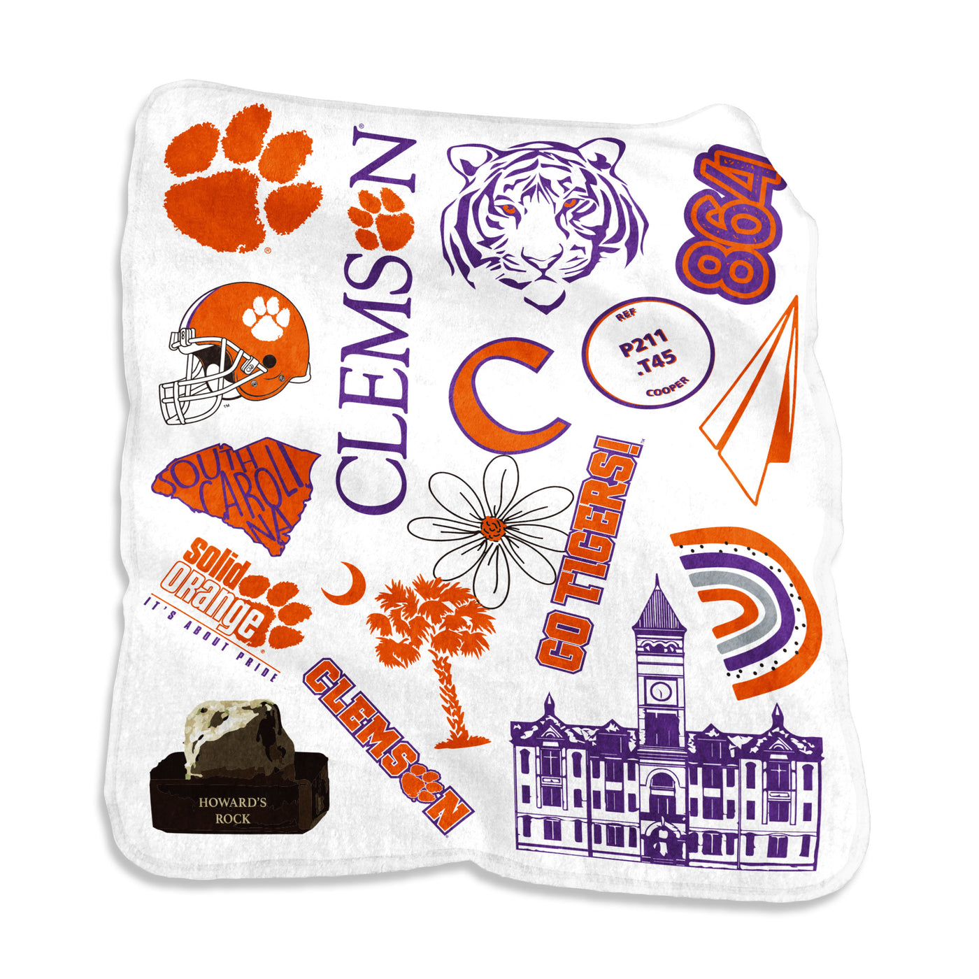 Clemson Native Raschel Throw