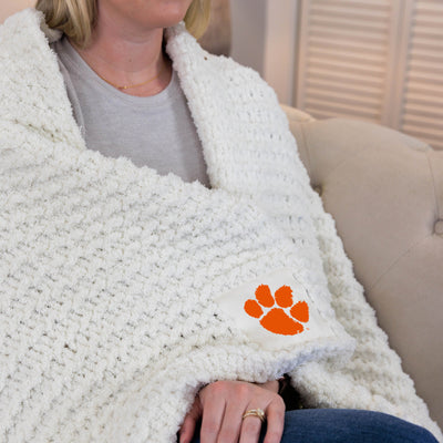 Clemson Cable Knit Throw 50x60