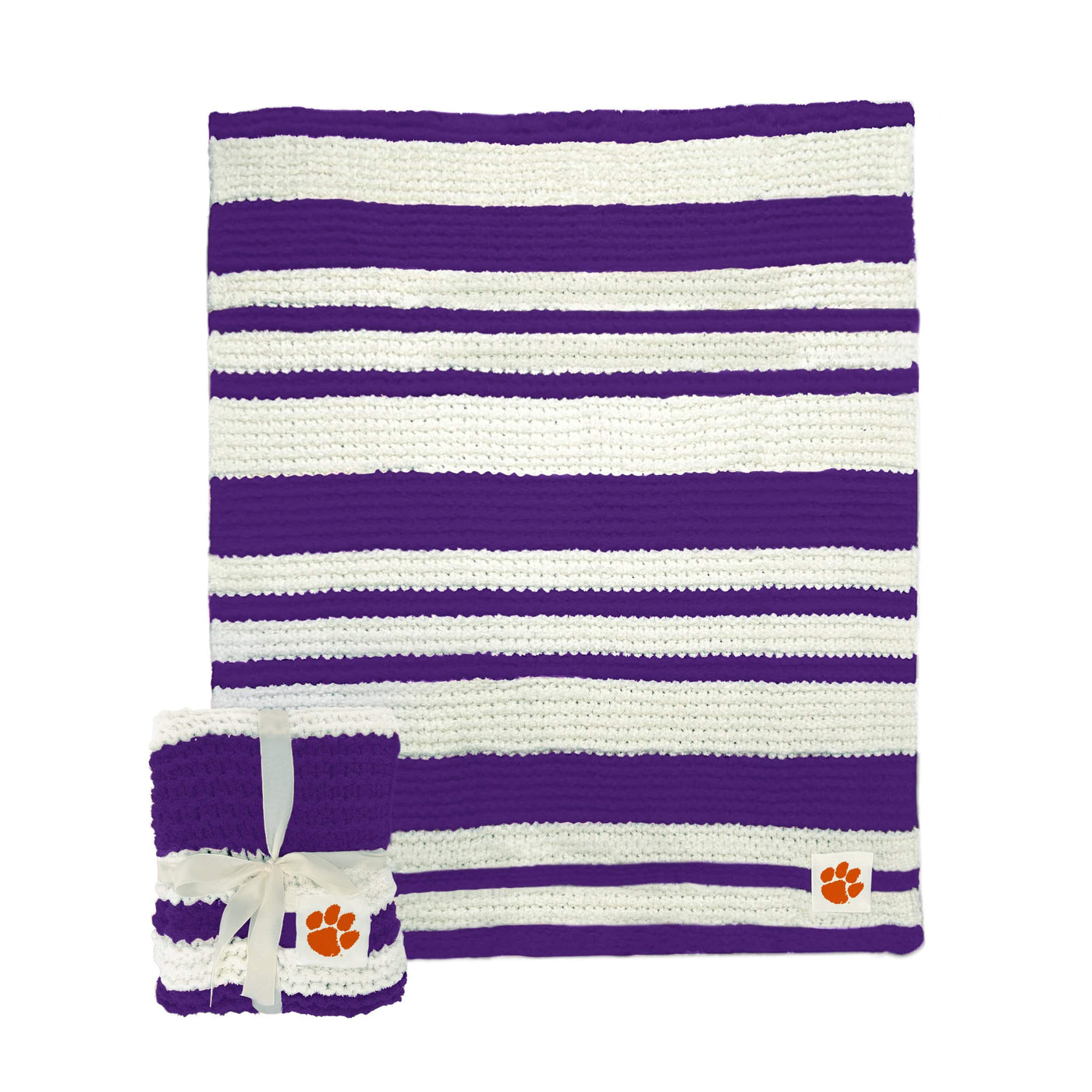 Clemson Cable Knit Throw 50x60