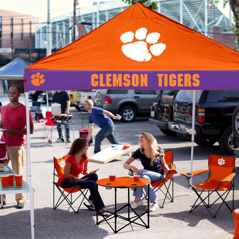 Logo Brands Arkansas Economy Tailgate Tent - 9x9 Foot Canopy, Powder-Coated Steel, Water-Resistant Polyester, Team Colors