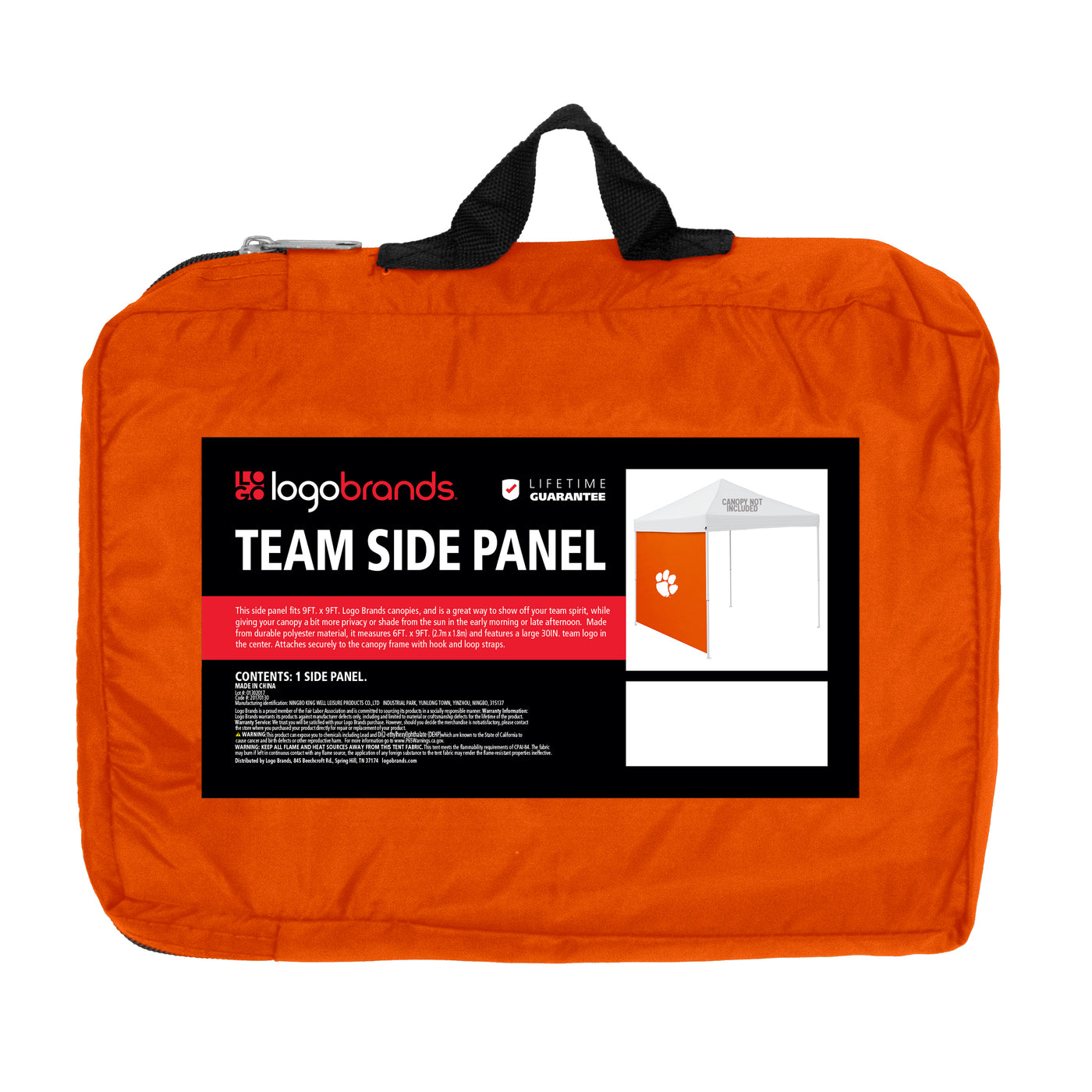 Clemson Orange 9 x 9 Side Panel - Logo Brands