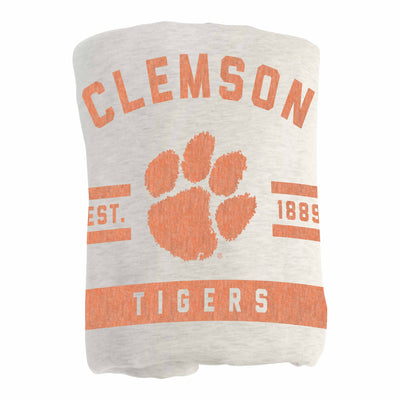 Clemson Oatmeal Sweatshirt Blanket - Logo Brands