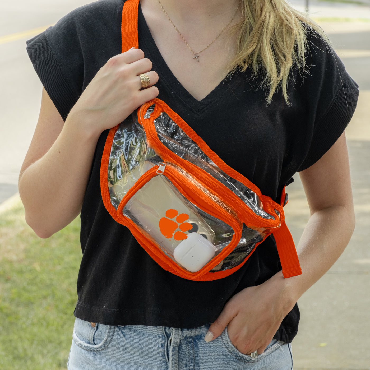 Clemson Clear Fanny Pack - Logo Brands