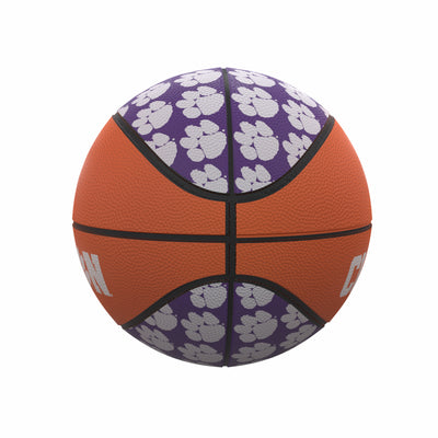 Clemson Repeating Logo Mini-Size Rubber Basketball - Logo Brands