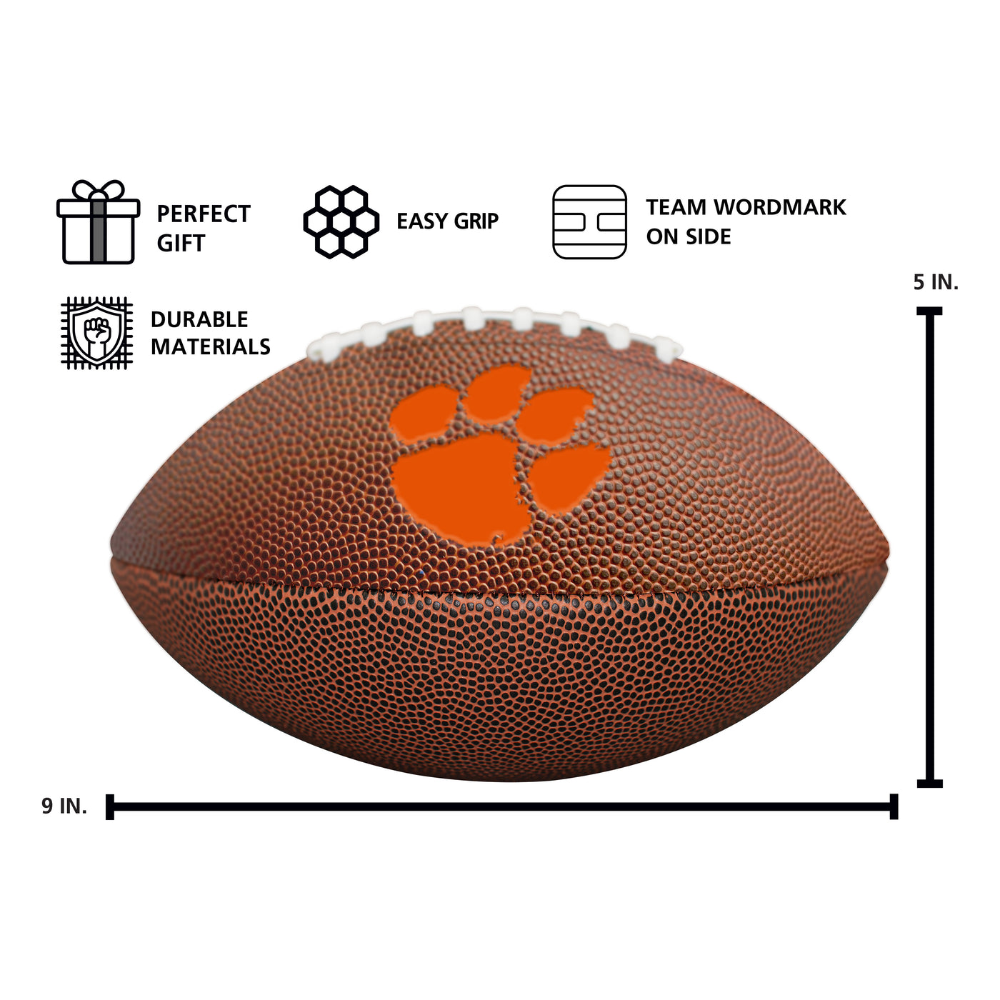 Clemson Mini Size Composite Football - Logo Brands