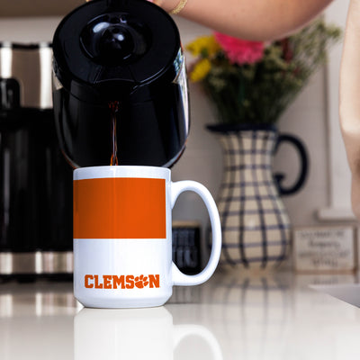 Clemson 15oz Colorblock Sublimated Mug