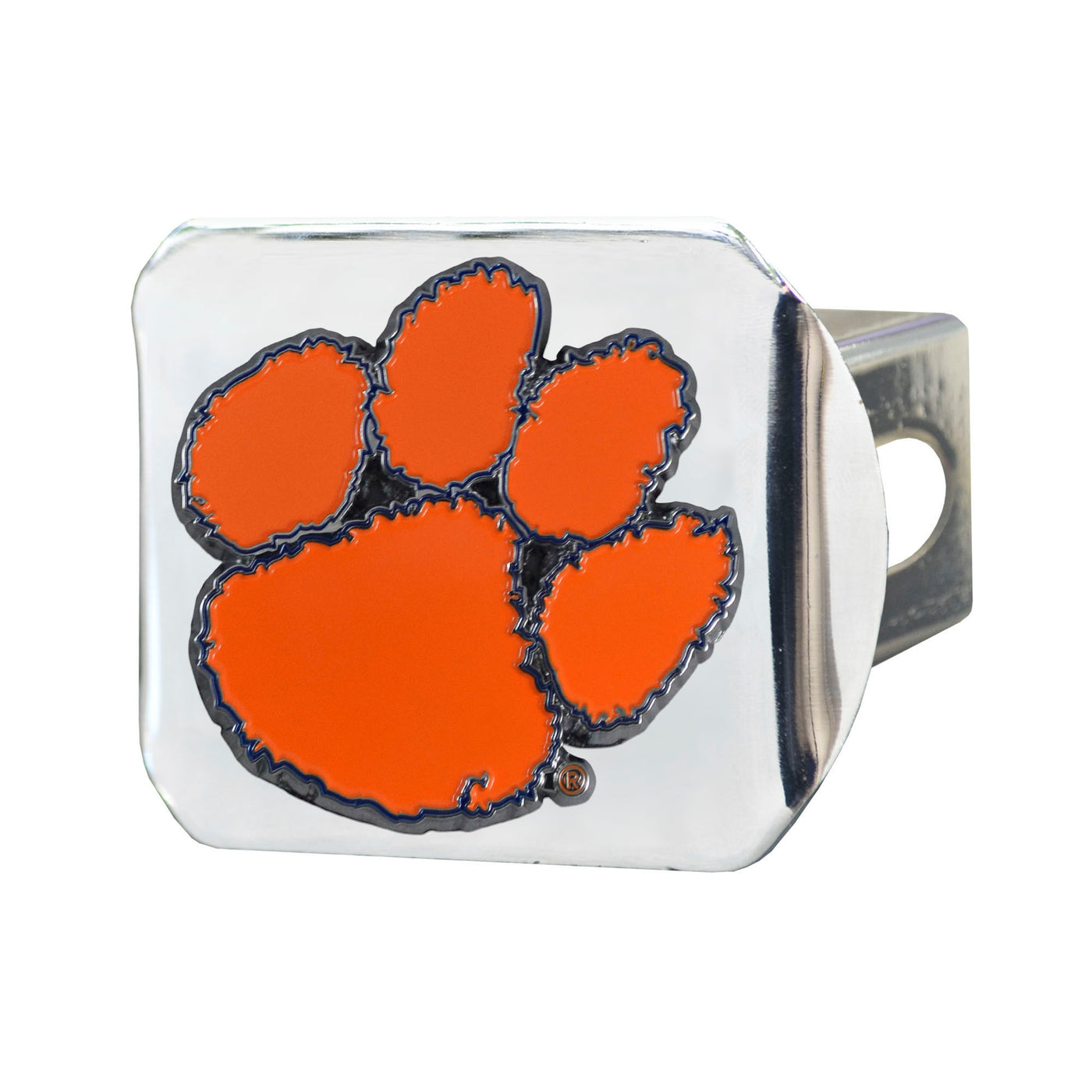 Clemson University Color on Chrome Hitch Cover
