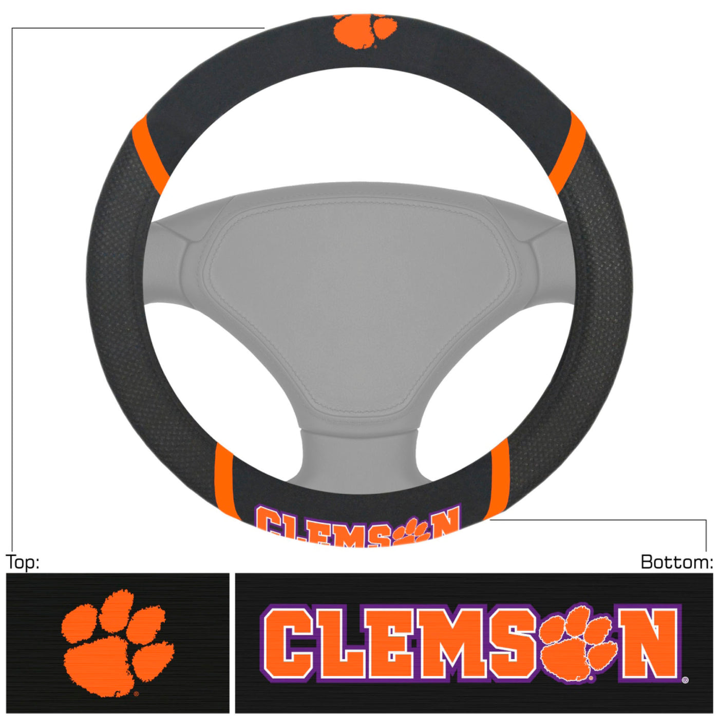 Clemson University Steering Wheel Cover
