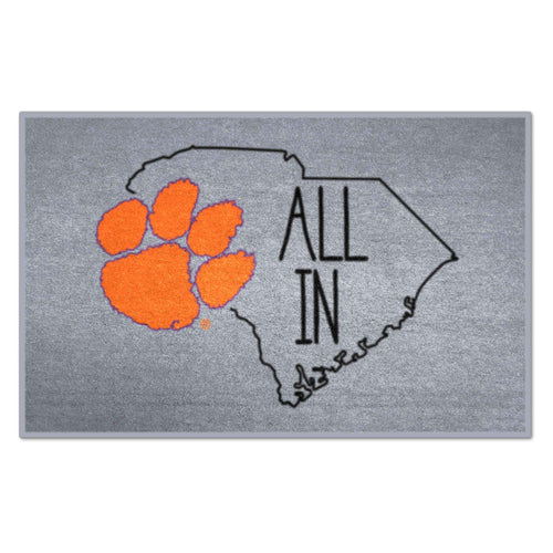Clemson University starter mat by Logo Brands featuring orange and purple Southern style design, perfect for sports fans.