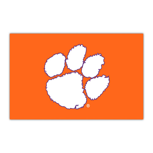 Clemson University HiDef Rookie mat by Logo Brands featuring vibrant Clemson logo and team colors for college sports fans
