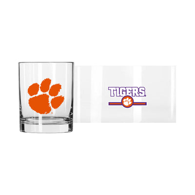 Clemson 14oz Letterman Rocks Glass
