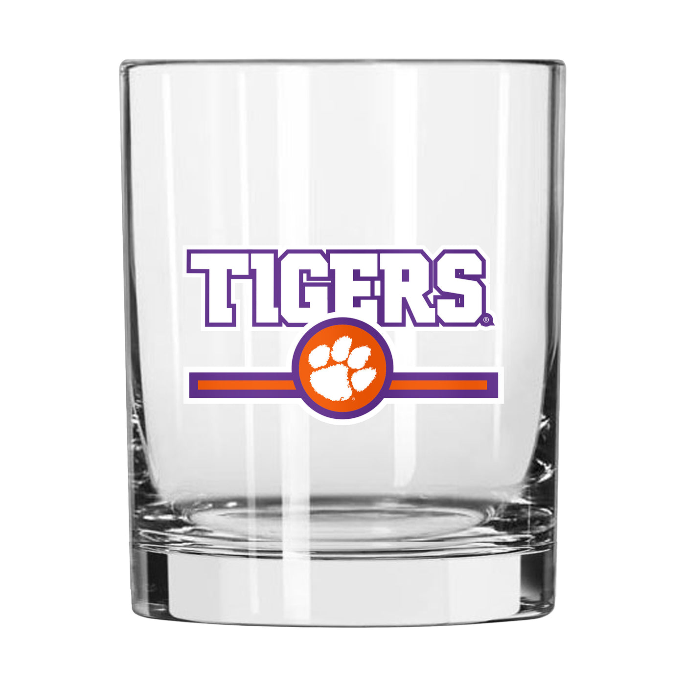 Clemson 14oz Letterman Rocks Glass