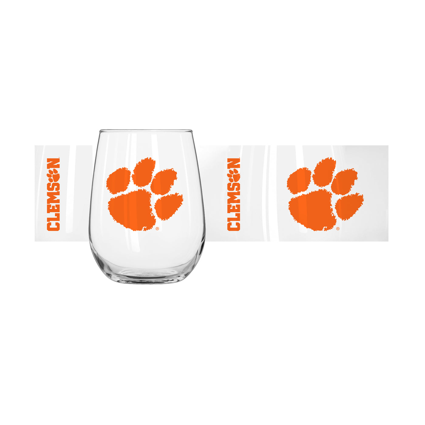 Clemson 16oz Gameday Curved Beverage Glass