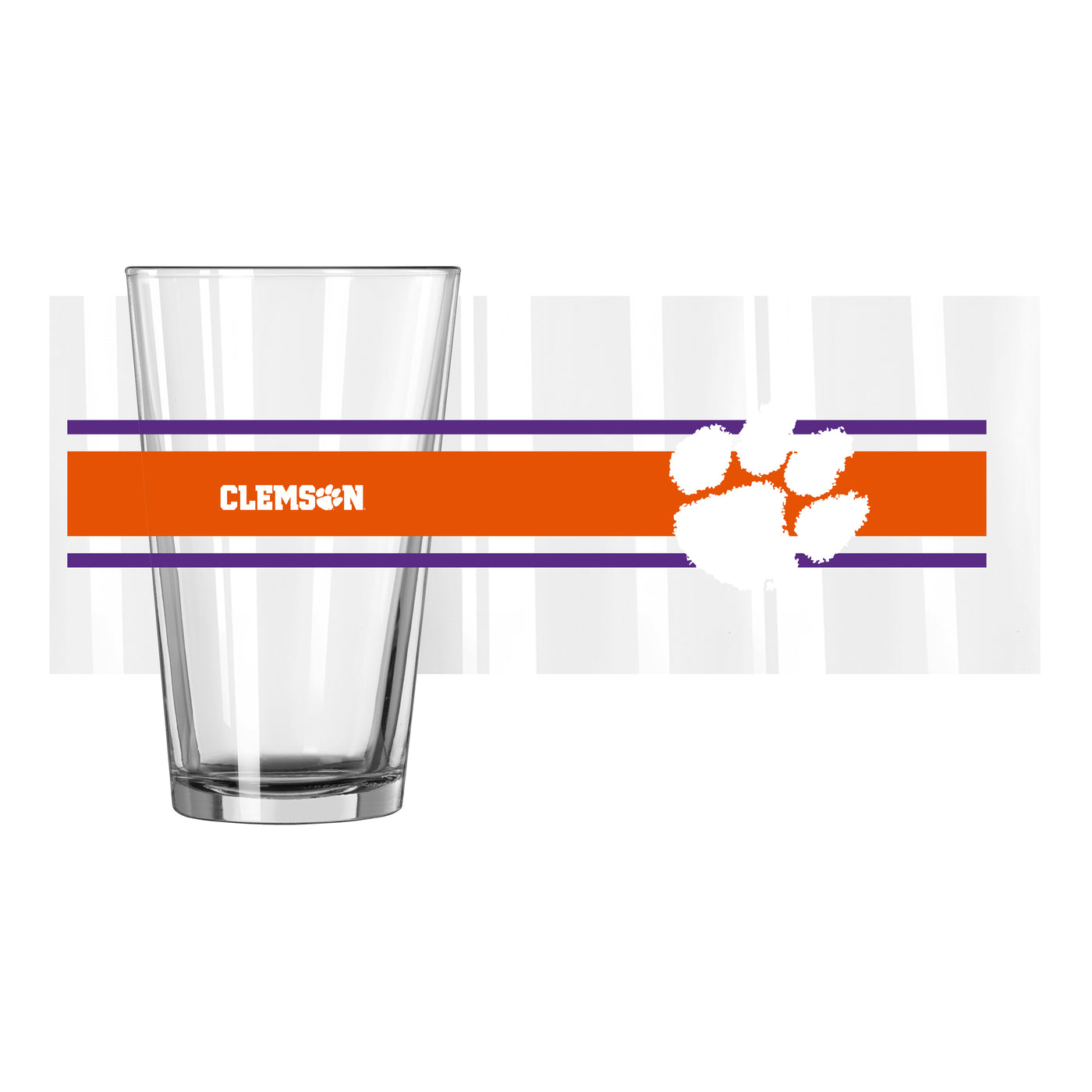 Clemson 16oz Stripe Pint Glass