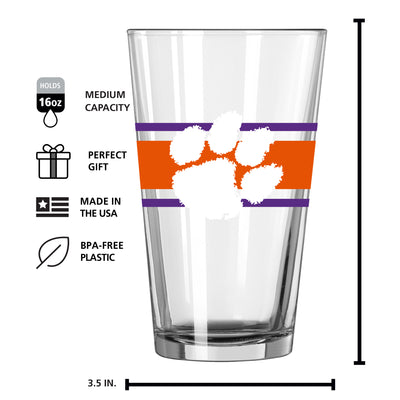 Clemson 16oz Stripe Pint Glass