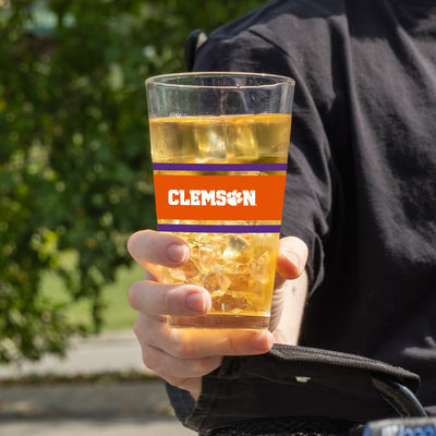 Clemson 16oz Stripe Pint Glass