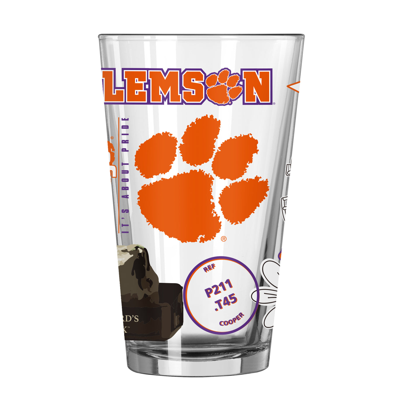 Clemson 16oz Native Pint Glass