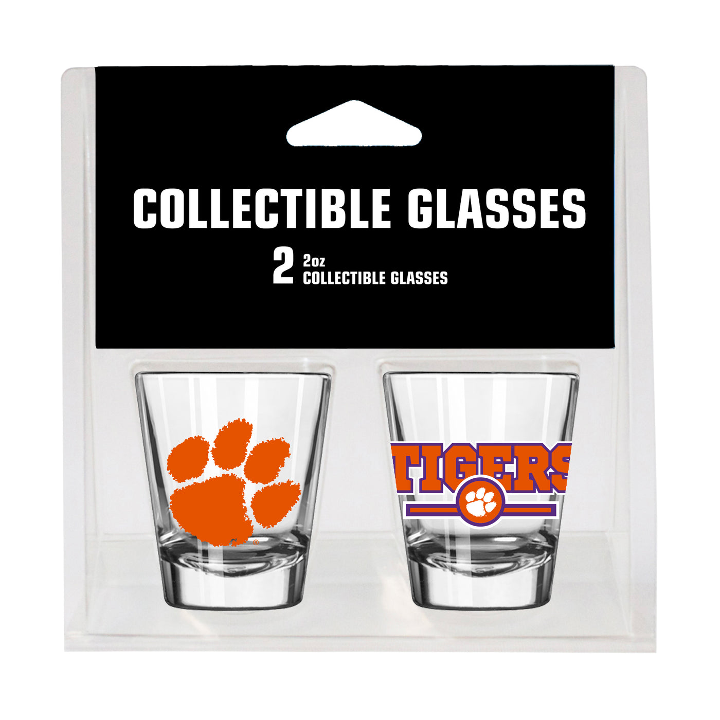 Clemson Campus Colors 2oz Letterman Shot Glass 2 Pack - Logo Brands
