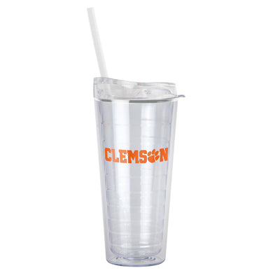 Clemson 22oz Flipside Dbl Wall Clear Tumbler