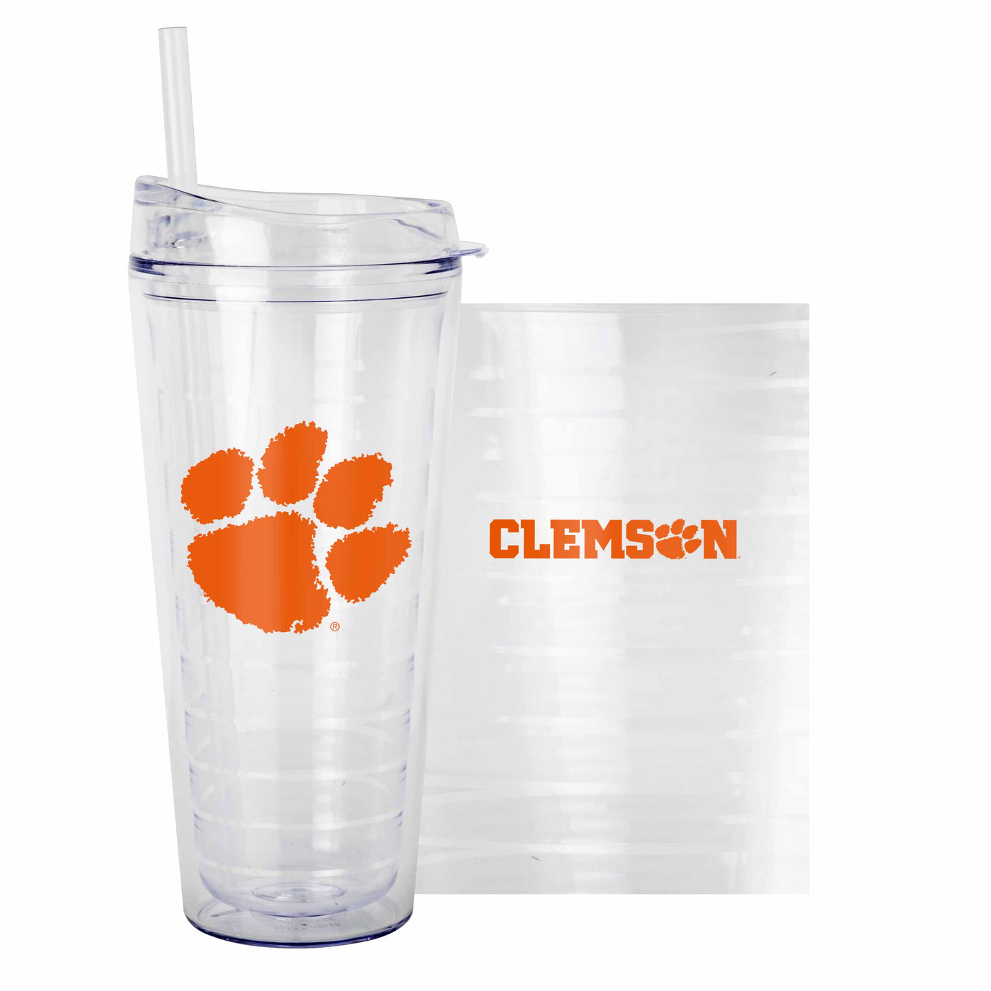 Clemson 22oz Flipside Dbl Wall Clear Tumbler