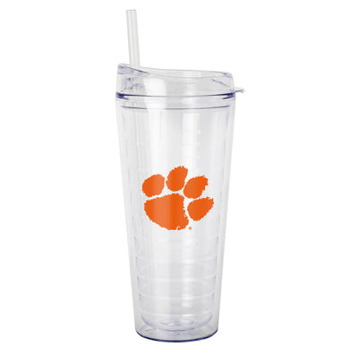 Clemson 22oz Flipside Dbl Wall Clear Tumbler