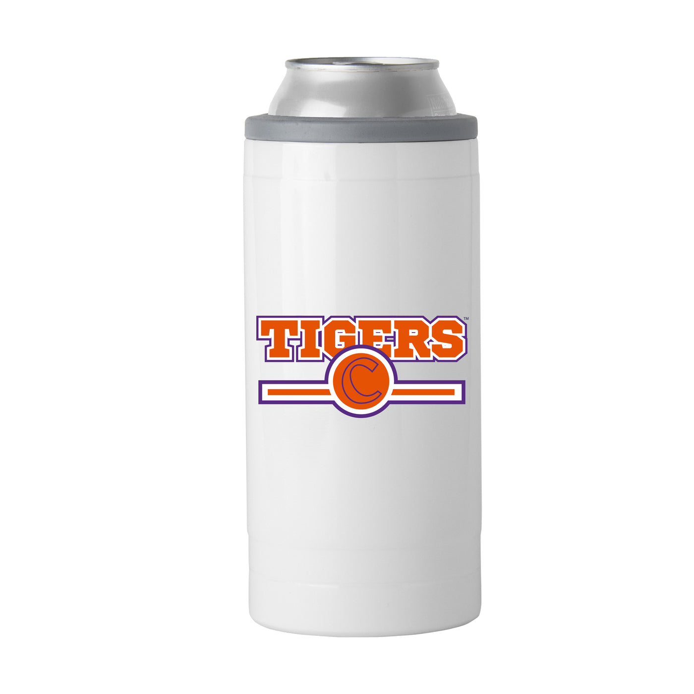 Clemson Letterman 12 oz Slim Can Coolie