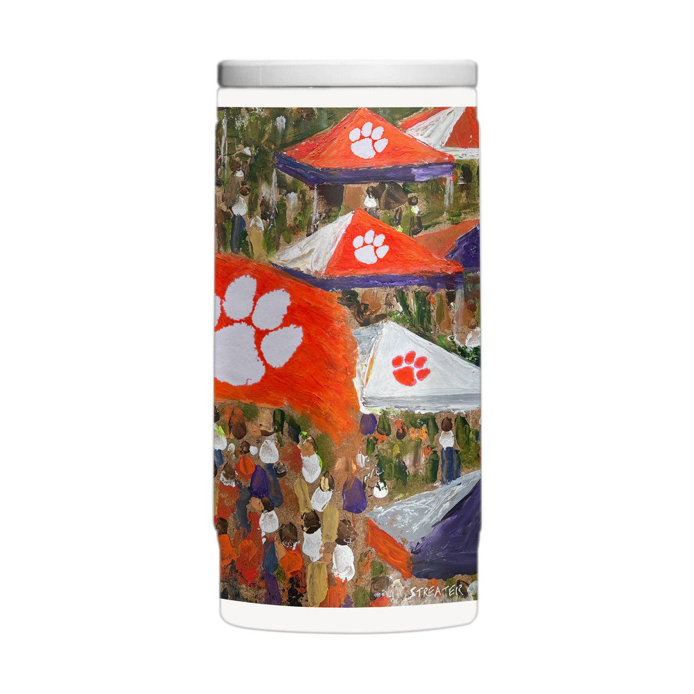 Clemson 12oz Collector Powder Coat Slim Can Coolie