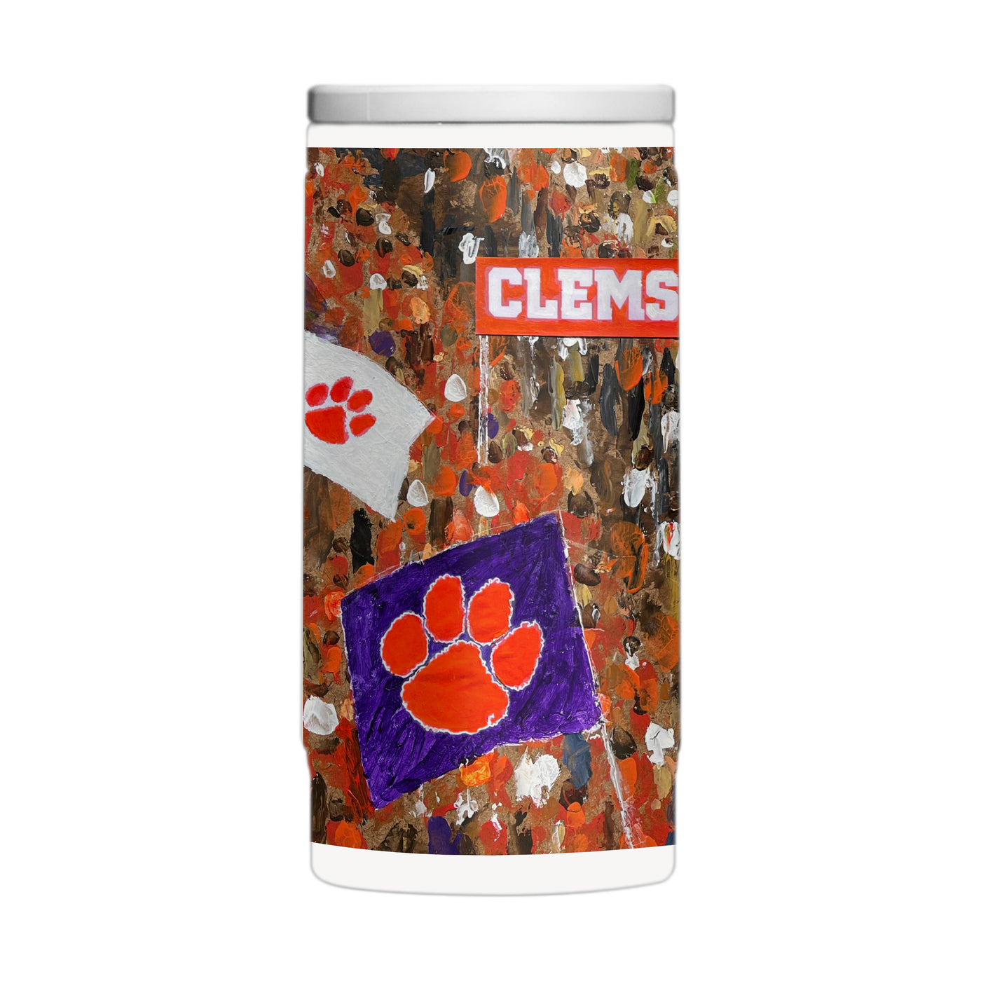 Clemson 12oz Collector Powder Coat Slim Can Coolie