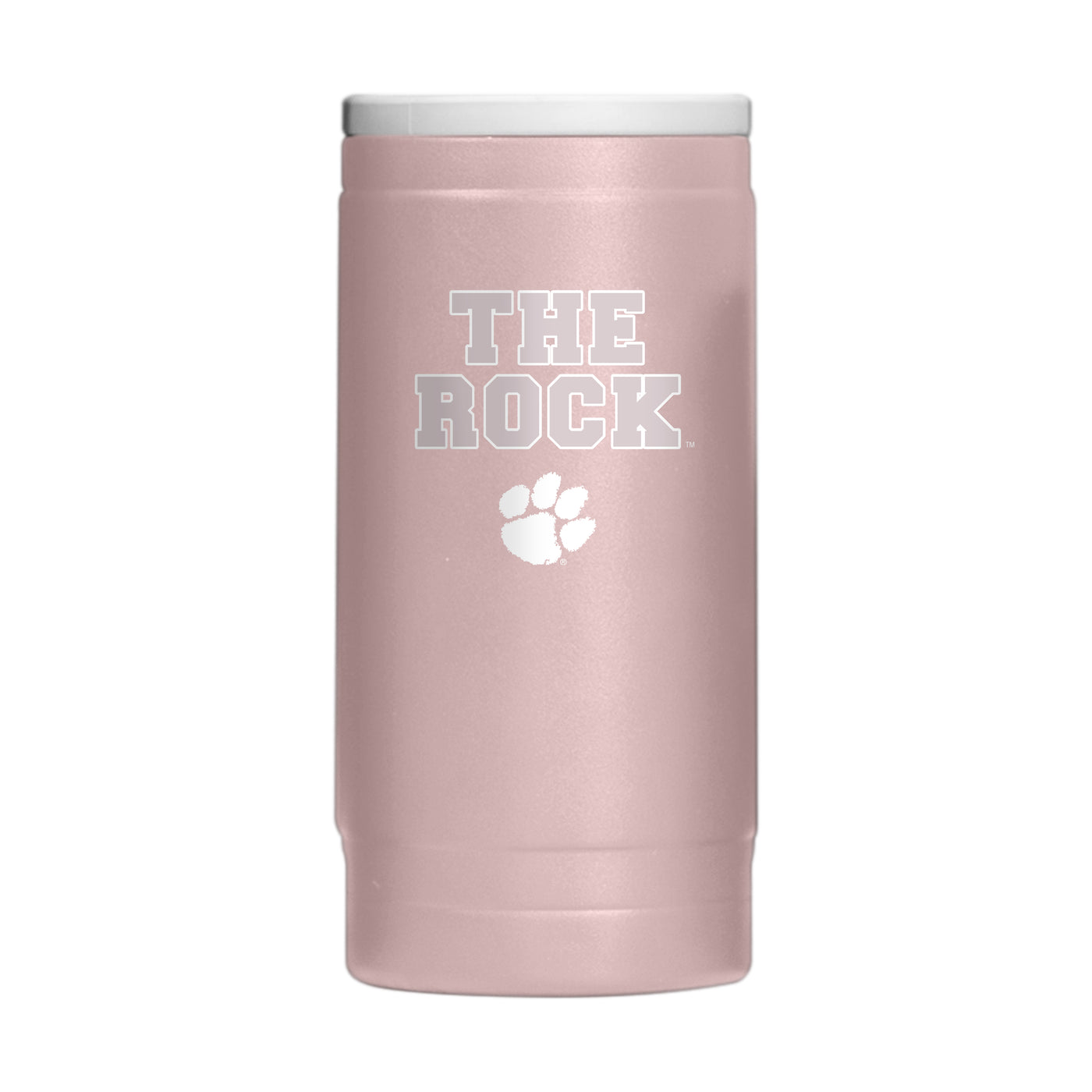 Clemson  Stencil Powder Coat Slim Can Coolie